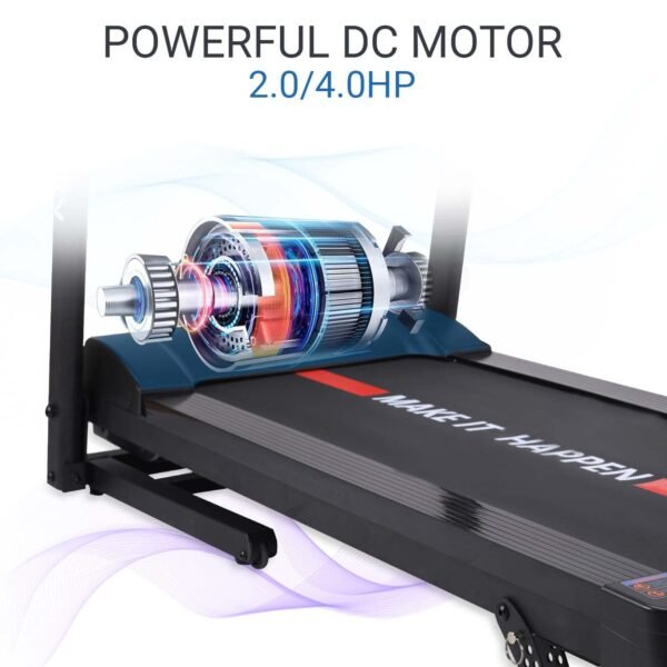 WELCARE Maxpro Ptm400 2Hp (4 Hp Peak) Dc Motor Foldable Treadmill with Free Diet Plan,Home Use Cardio Treadmill,Max Speed 12.8Km/Hr,Led Display,Max.User Weight 110Kgs,Free Installation Assistance - Image 7