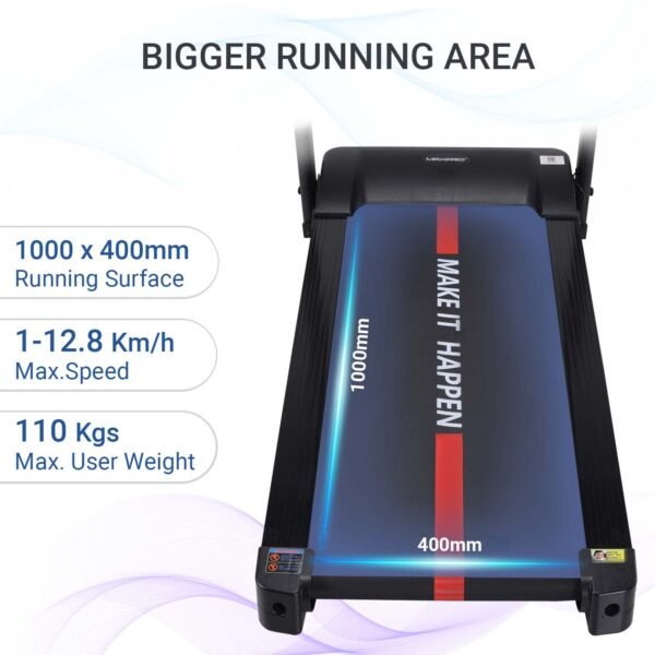 WELCARE Maxpro Ptm400 2Hp (4 Hp Peak) Dc Motor Foldable Treadmill with Free Diet Plan,Home Use Cardio Treadmill,Max Speed 12.8Km/Hr,Led Display,Max.User Weight 110Kgs,Free Installation Assistance - Image 5