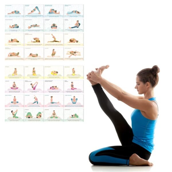 Vantagekart Sitting Position Yoga Wall Posters for Home and Yoga Rooms - (Paper, A5 Size, 21 x 14.8 X 0.1 cm, Multicolour) -Set of 32 Self Adhesive Cards - Image 6