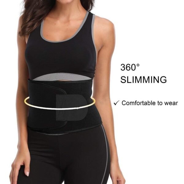 5 O' CLOCK SPORTS Sweat Slim Belt for Fat Loss, Weight Loss and Tummy Trimming Exercise for Both Men and Women Black - Image 3