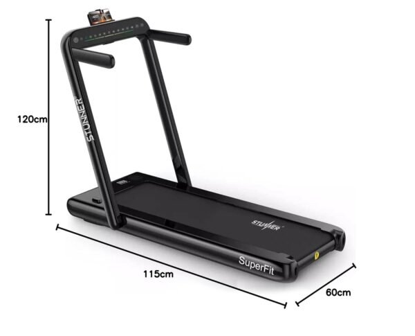 Stunner Fitness Superfit 2.25HP (4.0HP Peak) Motorised Treadmill, MP3, Smart Phone App,for Cardio Workout at Home (Black)(Pre-installed) - Image 10