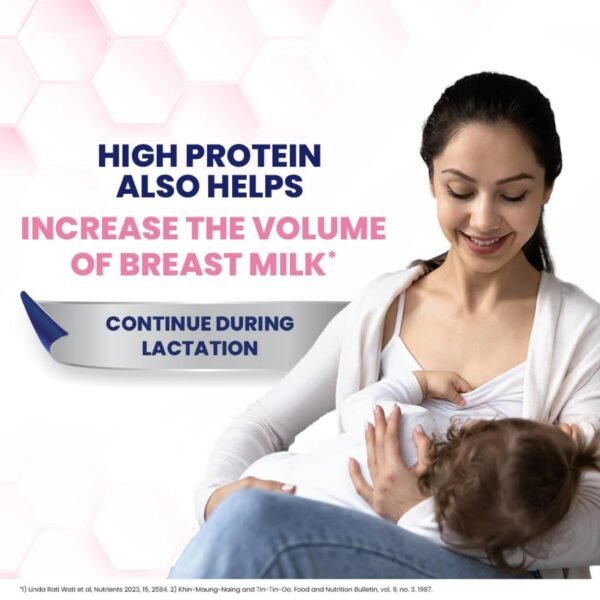 Horlicks Mother's Plus Vanilla 400g Refill, No Added Sugar | Protein Powder for Pregnancy, Breastfeeding | Health Drink with DHA for Brain Development - Image 3