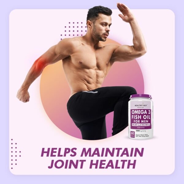 HealthyHey Nutrition Omega 3 Fish Oil for Men - 2000 Mg/serving - 60 Softgel Capsules (600 EPA & 400 DHA) - Image 5