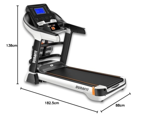Durafit - Sturdy, Stable and Strong Focus Multifunction 7 Hp Peak Dc Motor Foldable Treadmill Auto Incline Max Speed 18 Km/Hr Max User Weight 150 Kg Spring Suspension Technology - Image 8