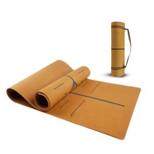 Yogarise 6mm TPE Anti-Skid Yoga Mat Extra Thick with Carry Bag For Home Gym & Outdoor Workout, Water-Resistant (Tan)