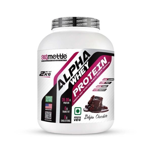swasthum Mettle Alpha Whey Protein|35.06G Protein|No Added Sugar|100% Whey|High Content Of Bcaa|Whey Protein(Belgian Chocolate, 2Kg)