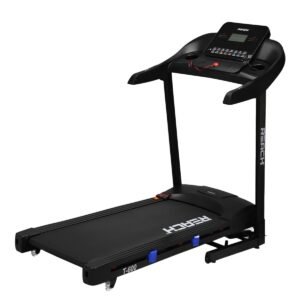 Reach T-600 5 HP Peak Motorized Treadmill | Auto Incline | LCD display with 12 Preset Programs | Foldable Machine with Bluetooth for Home Gym | Max Speed of 14 km/hr | Max User Weight 130kg