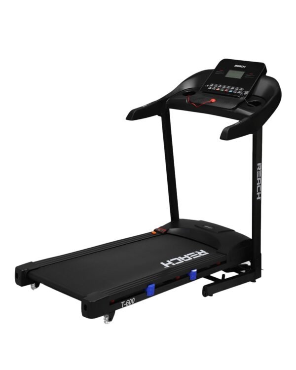 Reach T-600 5 HP Peak Motorized Treadmill | Auto Incline | LCD display with 12 Preset Programs | Foldable Machine with Bluetooth for Home Gym | Max Speed of 14 km/hr | Max User Weight 130kg