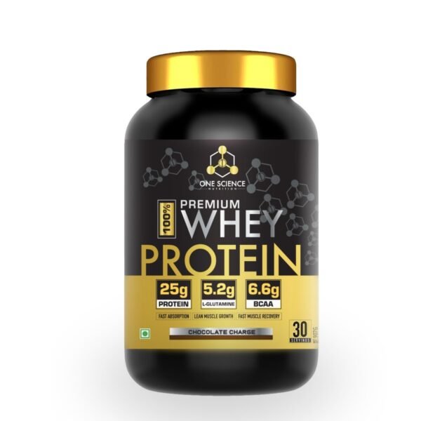 One Science Nutrition (OSN) Premium Whey Protein [Grass Fed Whey] - 25g Protein, 6.6g BCAA & 5.2 gms L-Glutamine | Refuels & Repairs Muscles - 2 lbs - Chocolate Charge
