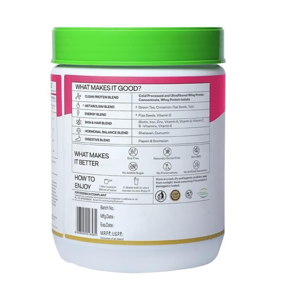 OZiva Protein & Herbs for Women (Mango) to Reduce Body Fat, Manage Weight & Metabolism | Protein Powder for Women with 23g Whey Protein, No Added Sugar, Certified Clean 1lbs - Image 9