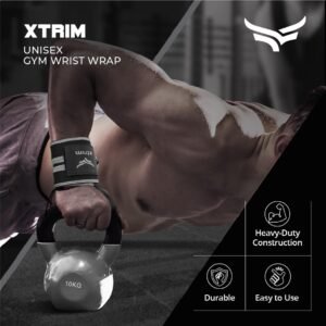 XTRIM Wrist Support for Men & Women, Wrist Band for Gym Wrist Wrap/Straps Gym Accessories for Men for Hand Grip & Wrist Support Crepe Bandage While Workout & Muscle Relaxation