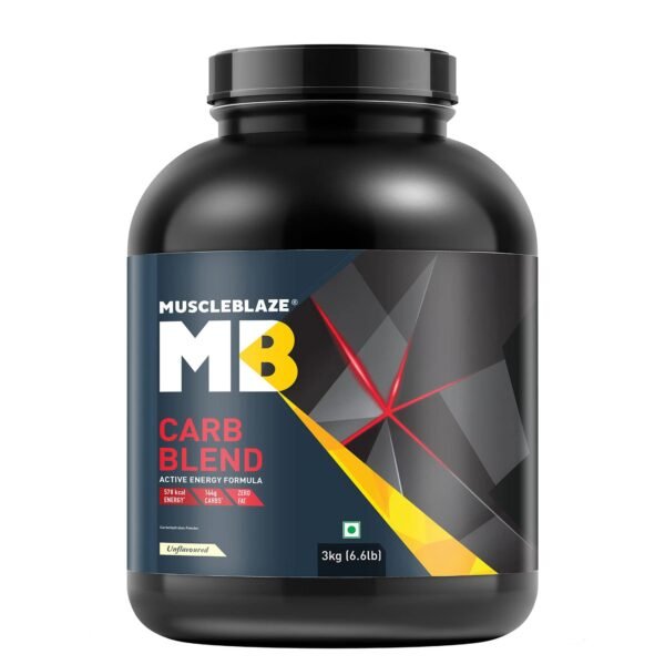 MuscleBlaze Carb Blend (Unflavoured, 3kg / 6.6lbs) | Active Energy Formula