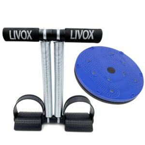 LIVOX Double Spring Tummy Trimmer and Twister Combo Equipment Set for Men Women Belly Fat Stomach Abdominal Exercise Kit