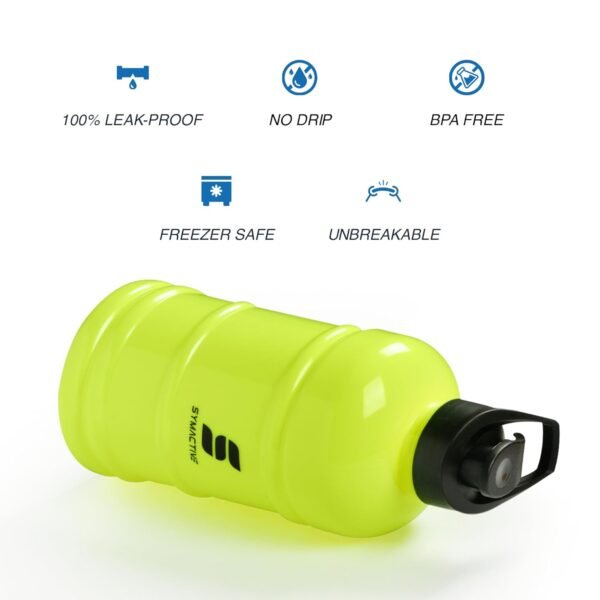 Amazon Brand - Symactive Leakproof Unbreakable Gym Protein Shaker Gallon Bottle with Carry Loop, BPA-Free (Colour: Neon Yellow, 1800 ml),Plastic - Image 8