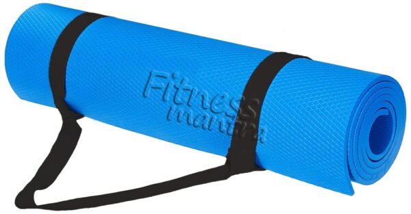Fitness Mantra ® 6MM Light Weight Anti Skid Extra Large Made by EVA Quality Yoga Mat with Shoulder Strap (Blue)
