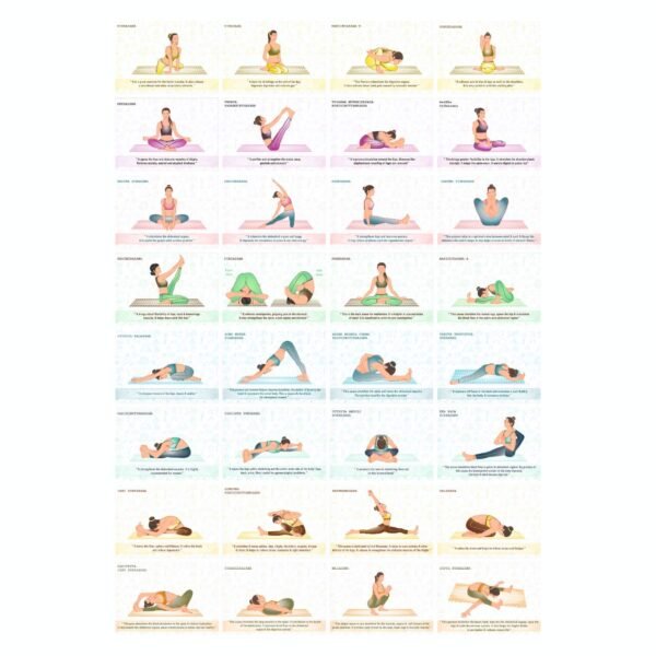 Vantagekart Sitting Position Yoga Wall Posters for Home and Yoga Rooms - (Paper, A5 Size, 21 x 14.8 X 0.1 cm, Multicolour) -Set of 32 Self Adhesive Cards - Image 3