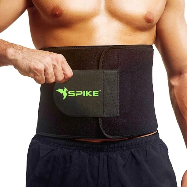 SPIKE Sweat Slim Belt for Men and Women Tummy Trimmer Body Shapewear Sauna Waist Trainer Adjustable Sweat Belt
