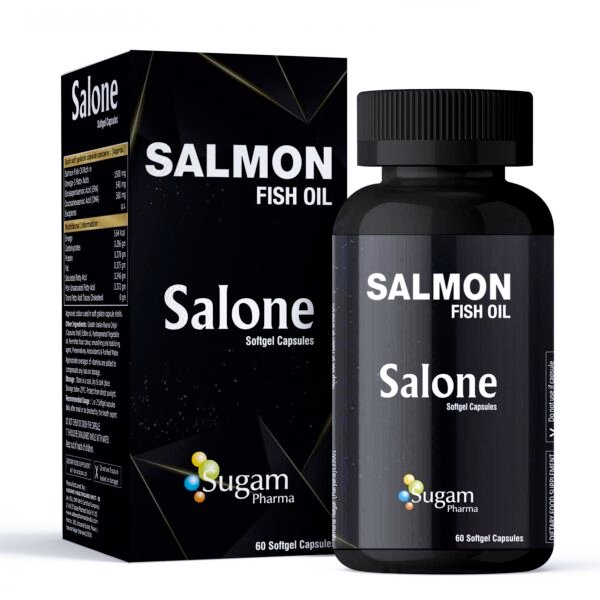 Sugam Pharma (Omega 3 1500mg) Salone Salmon Omega 3 Fish Oil Capsules: Triple Strength- Omega 3 1500mg with EPA 540mg and DHA 360mg - Vital for Heart, Brain, Skin and Joint Health. - Image 2