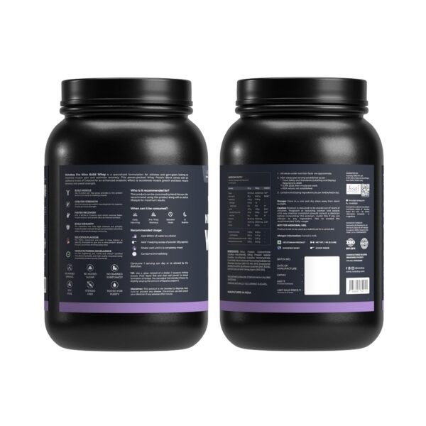 Nutrabay Pro Nitro Build Whey Protein Powder - 1kg, Milk Chocolate | 30g Protein, 3g Creatine, 6.6g BCAA | Easy to Digest | NABL Lab Tested | Muscle Growth & Recovery | Gym Supplement for Men & Women - Image 2