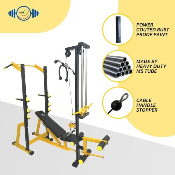 GYM24 EQUIPMENTS SUPER 20in1 exercise bench, fitness equipment, home gym, adjustable bench (incline Decline Flat) Black Leg Extn Curl, Dip Bar Pullupsbar- Loading Capacity: 400 Kg - Image 4