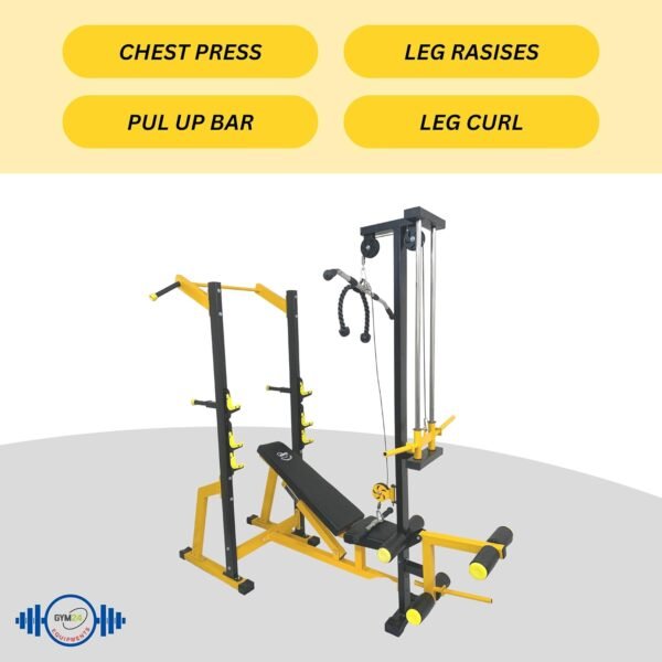 GYM24 EQUIPMENTS SUPER 20in1 exercise bench, fitness equipment, home gym, adjustable bench (incline Decline Flat) Black Leg Extn Curl, Dip Bar Pullupsbar- Loading Capacity: 400 Kg - Image 5