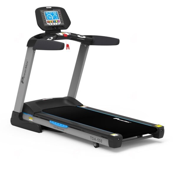 PowerMax Fitness TDA-550 (6.0HP Peak) Motorized Treadmill with Bluetooth App for Android & iOS, Hi-Fi Speaker, Automatic Incline, Home Use & 400m Track UI - Image 4