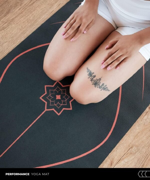 TEGO Stance Truly Reversible Yoga Mat with GuideAlign - 5-6mm Thick (Black Orange Without Bag)72x24 Inch-Exercise, Anti Slip, Grippy for men,women,kids - Image 6