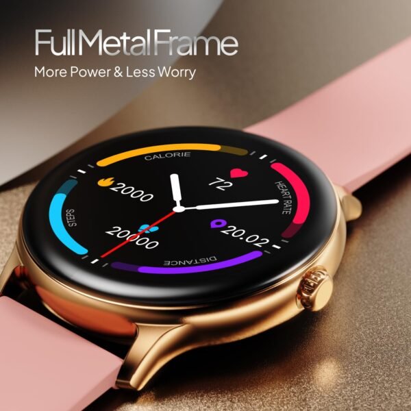 Fire-Boltt Phoenix Pro 35.3mm (1.39 inch) Bluetooth Calling Smartwatch, AI Voice Assistant, Metal Body with 120+ Sports Modes, SpO2, Heart Rate Monitoring (Gold Pink) - Image 8