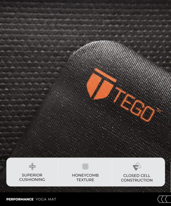 TEGO Stance Truly Reversible Yoga Mat with GuideAlign - 5-6mm Thick (Black Orange Without Bag)72x24 Inch-Exercise, Anti Slip, Grippy for men,women,kids - Image 2