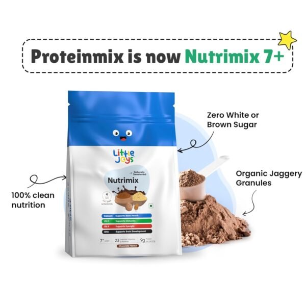 Little Joys Nutrimix For Kids 7-12 years | Nutrition Powder | 700g | No Refined Sugar | Supports Health & Immunity | Oats, Walnuts, Almonds & Brown Rice | Chocolate Flavor - Image 2