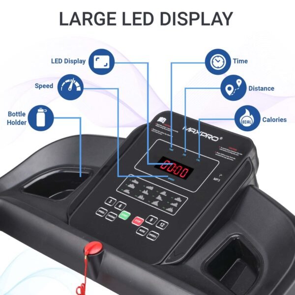 WELCARE Maxpro Ptm400 2Hp (4 Hp Peak) Dc Motor Foldable Treadmill with Free Diet Plan,Home Use Cardio Treadmill,Max Speed 12.8Km/Hr,Led Display,Max.User Weight 110Kgs,Free Installation Assistance - Image 2