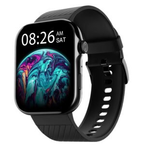 Noise ColorFit Ultra 3 Bluetooth Calling Smart Watch with Biggest 1.96″ AMOLED Display, Premium Metallic Build, Functional Crown, Gesture Control with Silicon Strap (Jet Black)