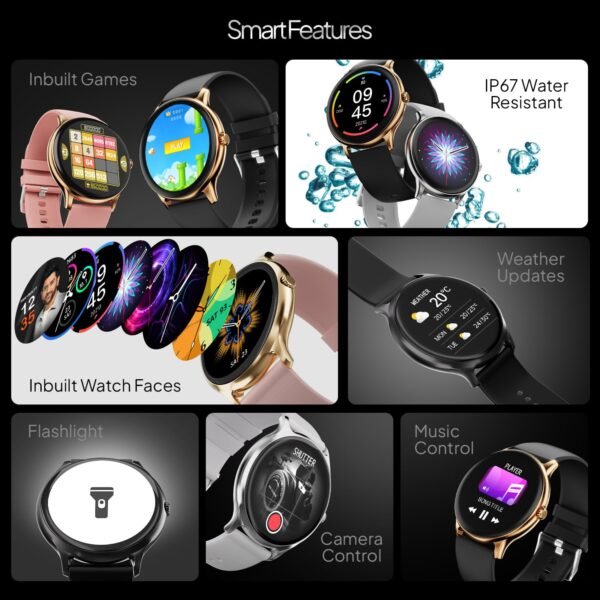 Fire-Boltt Phoenix Pro 35.3mm (1.39 inch) Bluetooth Calling Smartwatch, AI Voice Assistant, Metal Body with 120+ Sports Modes, SpO2, Heart Rate Monitoring (Gold Pink) - Image 10