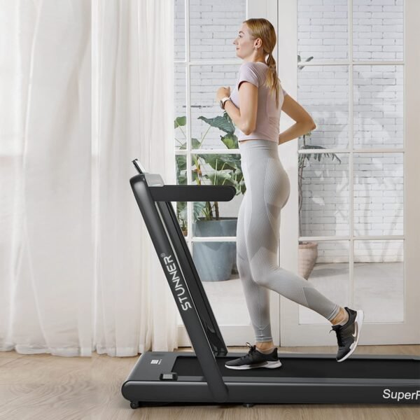 Stunner Fitness Superfit 2.25HP (4.0HP Peak) Motorised Treadmill, MP3, Smart Phone App,for Cardio Workout at Home (Black)(Pre-installed) - Image 7
