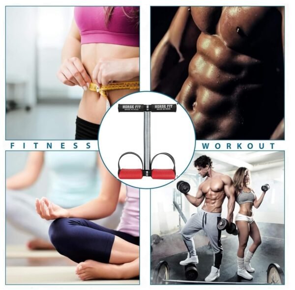HORSE FIT Tummy Trimmer Single Spring for Men & Women - Ab Exercise Equipement, Abdominal Workout Tummy Trimmer for Home & Gym Use - Stomach, Abs, Belly Exercise (RED) - Image 8