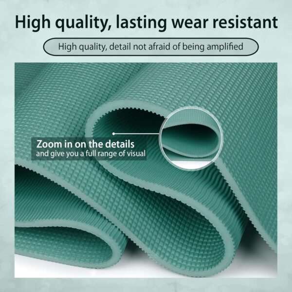 Quick Shel Extra Thick 8mm Thickness Yoga mats Exercise Mat Anti-Skid Water/Dirt Proof Lightweight easy to Carry for home and gym workouts for men women children with Carry Strap (Army Green) (2fts x 6fts) - Image 6