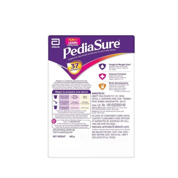 PediaSure Health and Nutrition Drink Powder for Kids Growth - 400g (Premium Chocolate) - Image 5