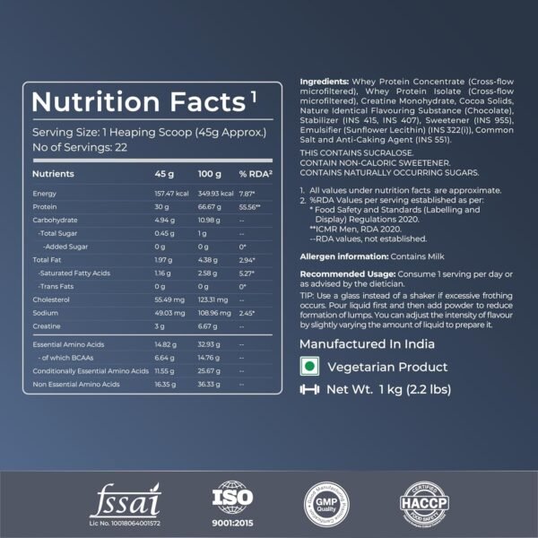 Nutrabay Pro Nitro Build Whey Protein Powder - 1kg, Milk Chocolate | 30g Protein, 3g Creatine, 6.6g BCAA | Easy to Digest | NABL Lab Tested | Muscle Growth & Recovery | Gym Supplement for Men & Women - Image 6