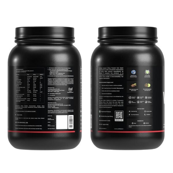 Athlab (by Nutrabay) Instant Whey Protein| Naturally Flavoured & Sweetened with Monk Fruit | No Preservatives, 25g Protein - Dark Chocolate, 1 kg - Image 7