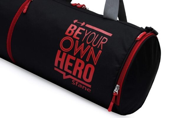 SFANE Polyester Red Duffel Gym Bag, Shoulder Bag, Sports Bag for Men & Women with Separate Shoe Compartment (Black) (Red) Set Of 1 - Image 4