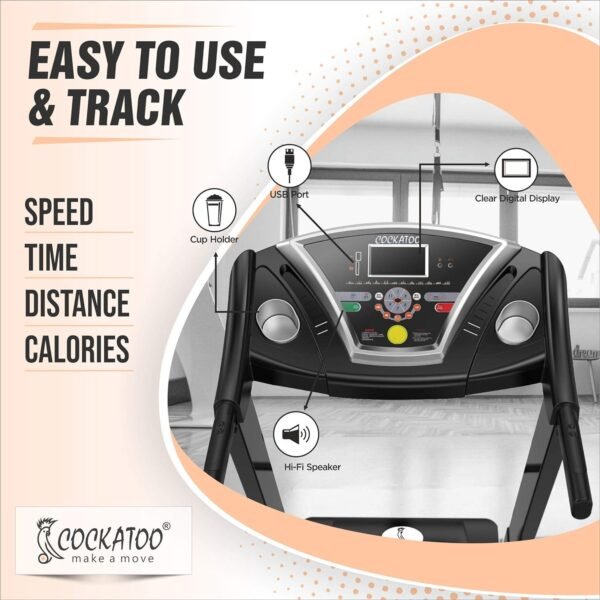 Cockatoo CTM-03 Home Use 2 HP - 4 HP Peak Motorised Manual Incline Treadmill (Free Installation) - Image 2