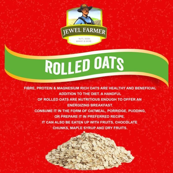 JEWEL FARMER Rolled Oats for Breakfast Fiber & Protein Rich Healthy Cereal Weight Loss Diet Food (500g) - Image 3