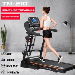 Kobo Treadmill TM-210 Multi Function 2 HP – 4 HP Peak DC Motorised for Home Use with Bluetooth Connectivity APP, Free Installation Assistance