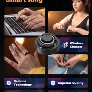 aaboRing, Health & Fitness Tracker Smart Ring, Advance Sleep Monitoring, Stress & Activity Tracking, Titanium, IP68 Waterproof (US Size No 6, Wireless – Glittering Gold)