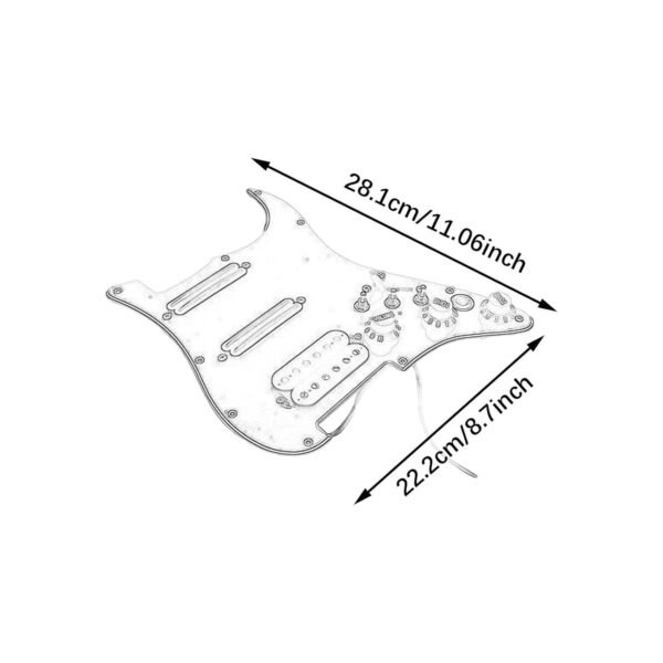 Enakshi Guitar Pickguard Right Electric Guitar Pickguard Pickup for Electric Guitars Black and red - Image 2