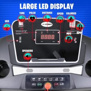 Kobo 1.5 HP – 3 HP Peak DC Motorised Treadmill for Home Use with Bluetooth Connectivity APP, Free Installation Assistance
