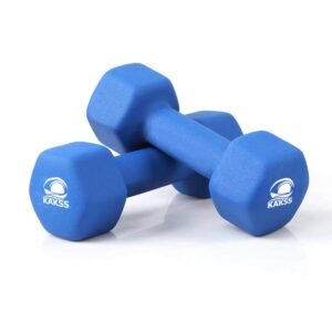 KAKSS Neoprene Fixed Dumbbells sets for Gym Exercise (4 kg set of 2, Blue)