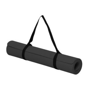 SPOKOFIT YOGA MAT With (STRAP) Non slip yoga Mat , surface sticky with yoga mat Carry strap FOR GYM, WORKOUT, Yoga aasan. (BLACK) (3.5MM).