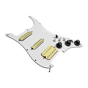 Enakshi Guitar Pickguard Right Electric Guitar Pickguard Pickup for Electric Guitars White and yellow