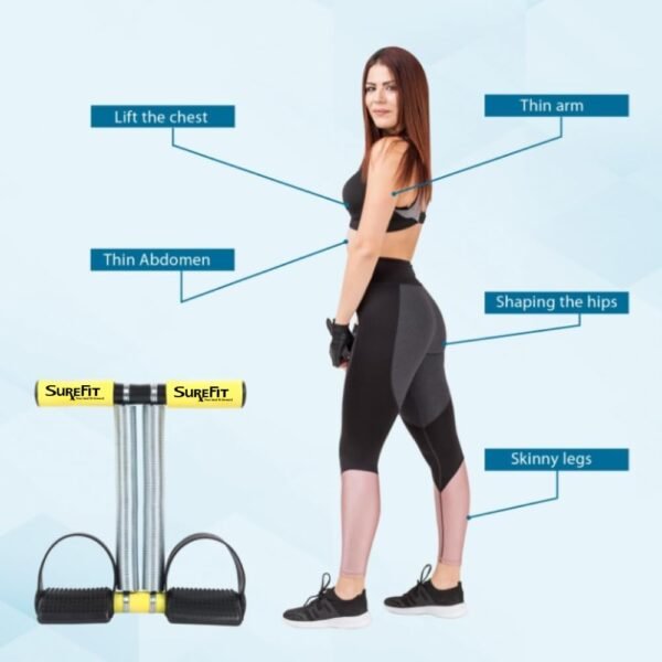 SUREFIT Tummy Trimmer Double Spring With Resistance Band Combo Pack For Men & Women - Ab Exercise Equipment, Abdominal Workout For Home & Gym Use - Stomach, Abs, Belly Exercise - Image 7
